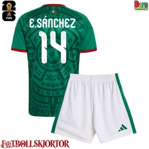 Mexiko Erick Sanchez #14 Hemmakläder Barn VM 2026 Kortärmad (+ Korta byxor)